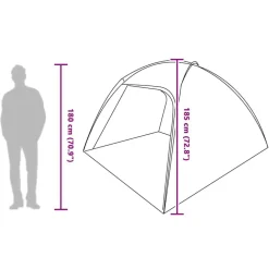 vidaXL Actividades Al Aire Libre-Tienda Cabaña con techo 370 x 230 x 185 cm tafetán