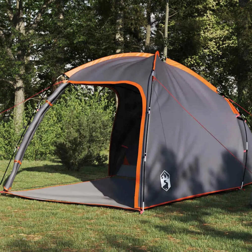 vidaXL Tienda Cabaña 370 x 230 x 185 cm tafetán Gris y naranja Online
