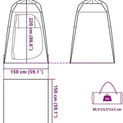 vidaXL Actividades Al Aire Libre-Tienda cambiador privacidad liberación rápida impermeable