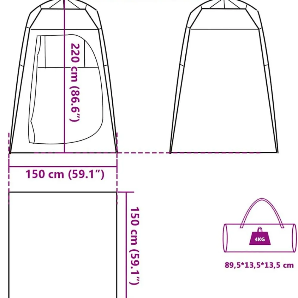 vidaXL Tienda cambiador privacidad liberación rápida impermeable Verde Sale