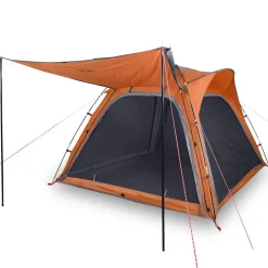 vidaXL Tienda campaña 4 pers impermeable apertura rápida gris naranja Gris y naranja Best