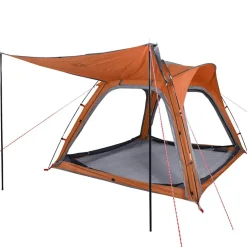 vidaXL Tienda campaña 4 pers impermeable apertura rápida gris naranja Gris y naranja Best