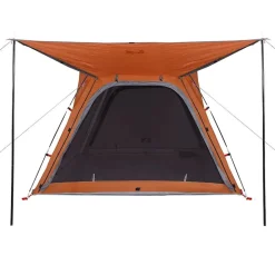 vidaXL Tienda campaña 4 pers impermeable apertura rápida gris naranja Gris y naranja Best