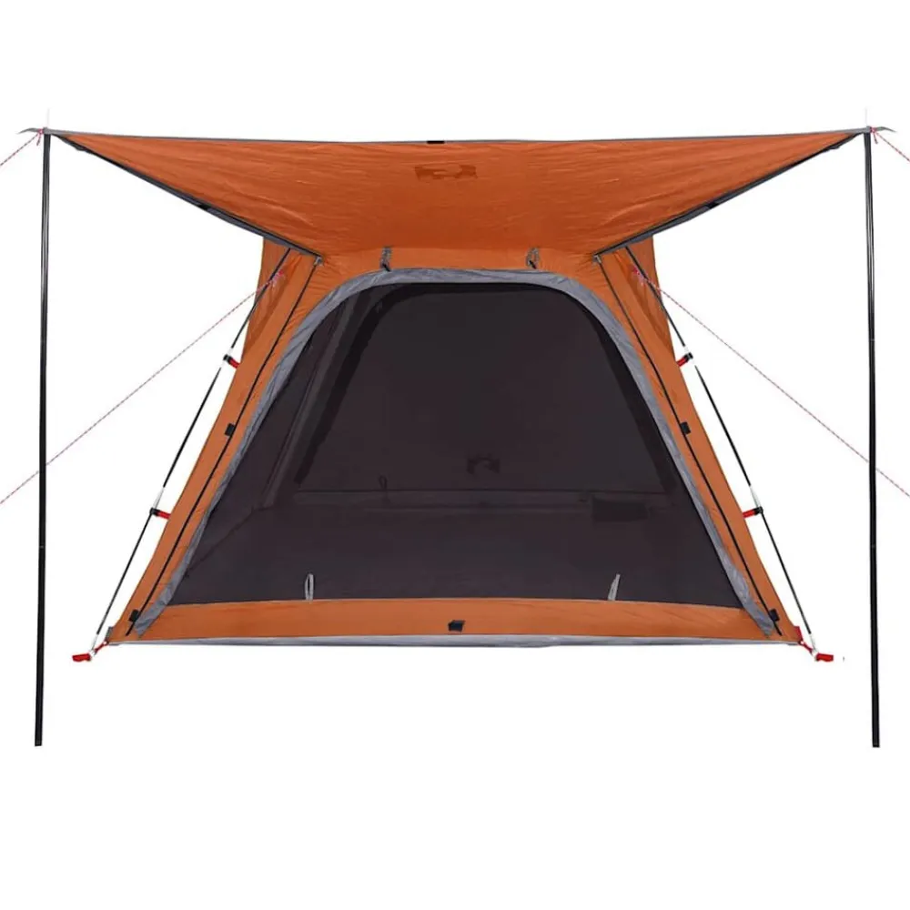 vidaXL Tienda campaña 4 pers impermeable apertura rápida gris naranja Gris y naranja Best