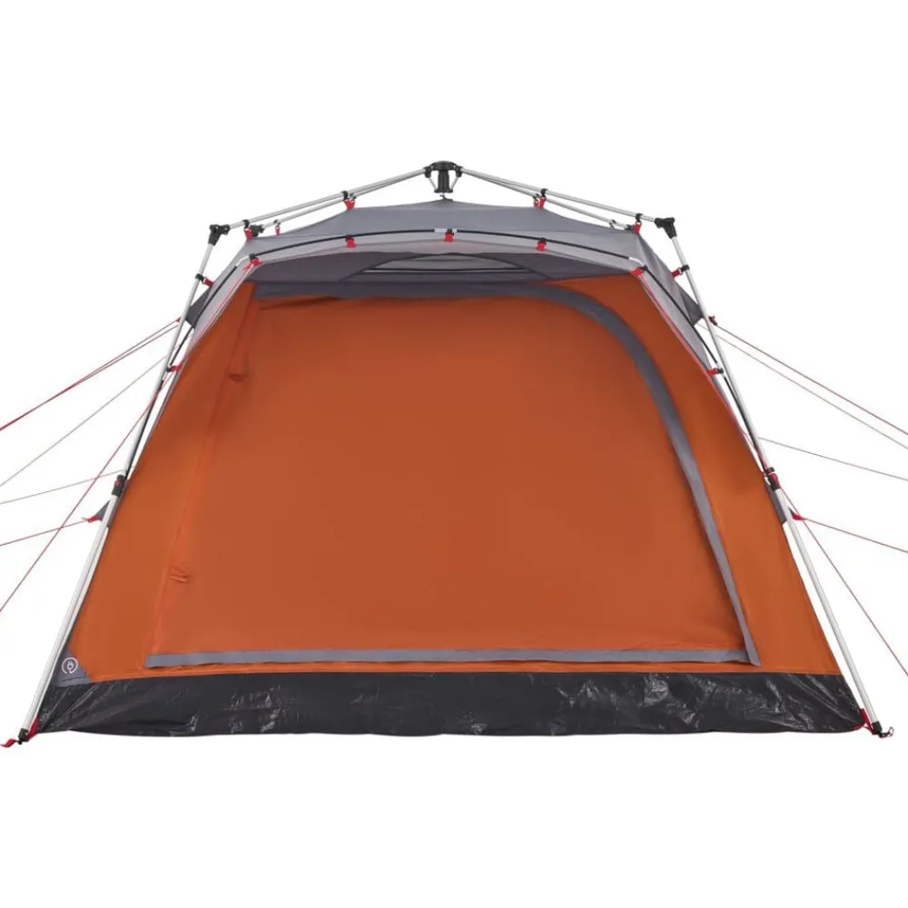 vidaXL Tienda campaña cabaña 4 personas apertura rápida gris naranja Gris y naranja Outlet
