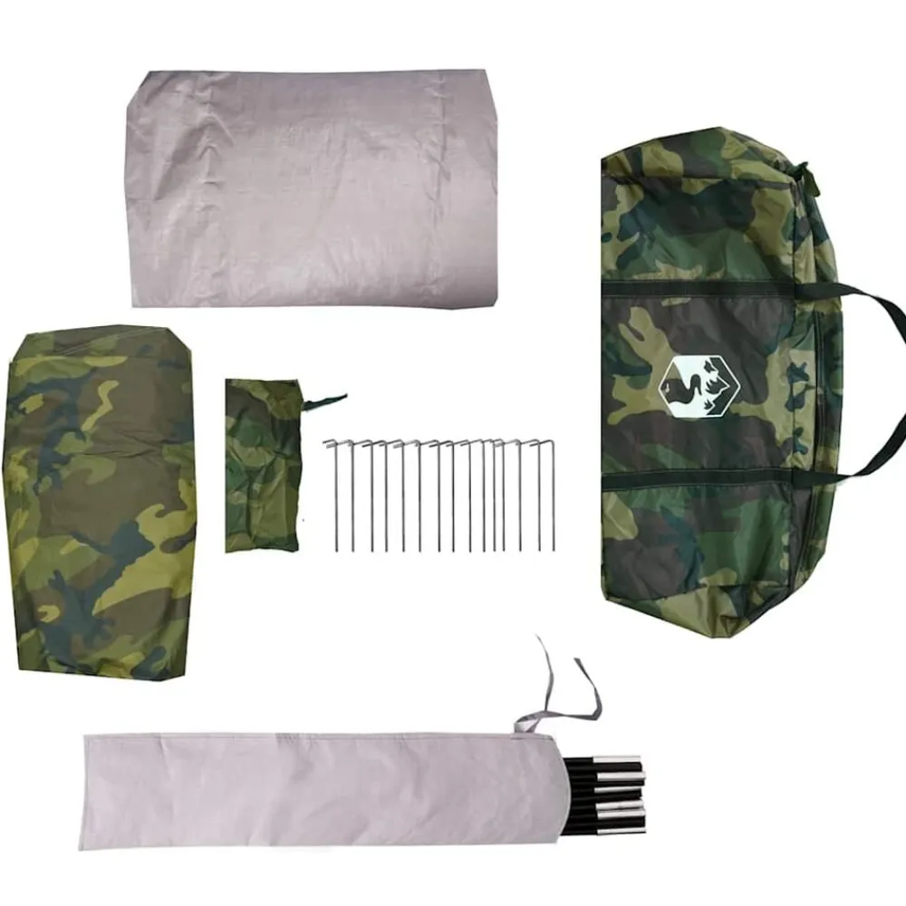 vidaXL Tienda campaña familiar tipi 6 personas impermeable Camuflaje Sale
