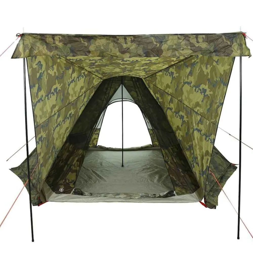 vidaXL Tienda campaña familiar tipi 6 personas impermeable Camuflaje Sale