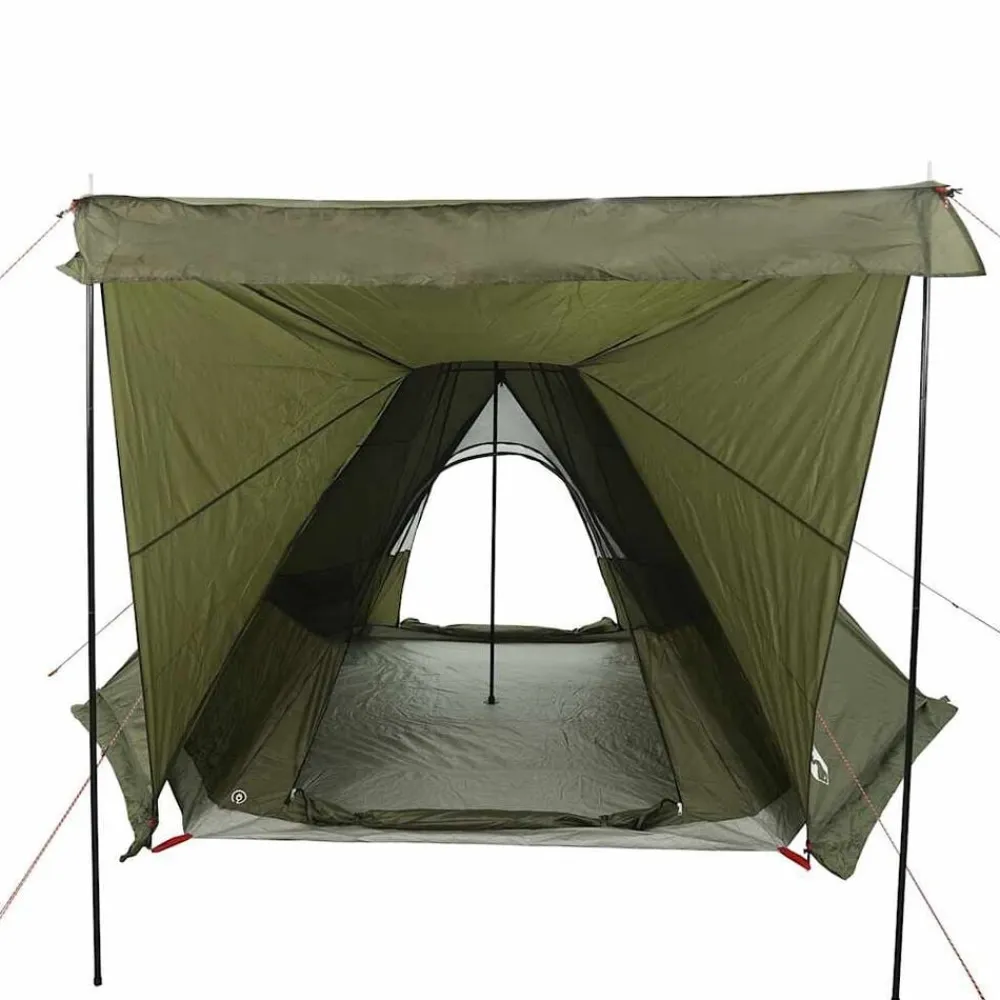 vidaXL Tienda campaña familiar tipi 6 personas impermeable Verde oliva Best