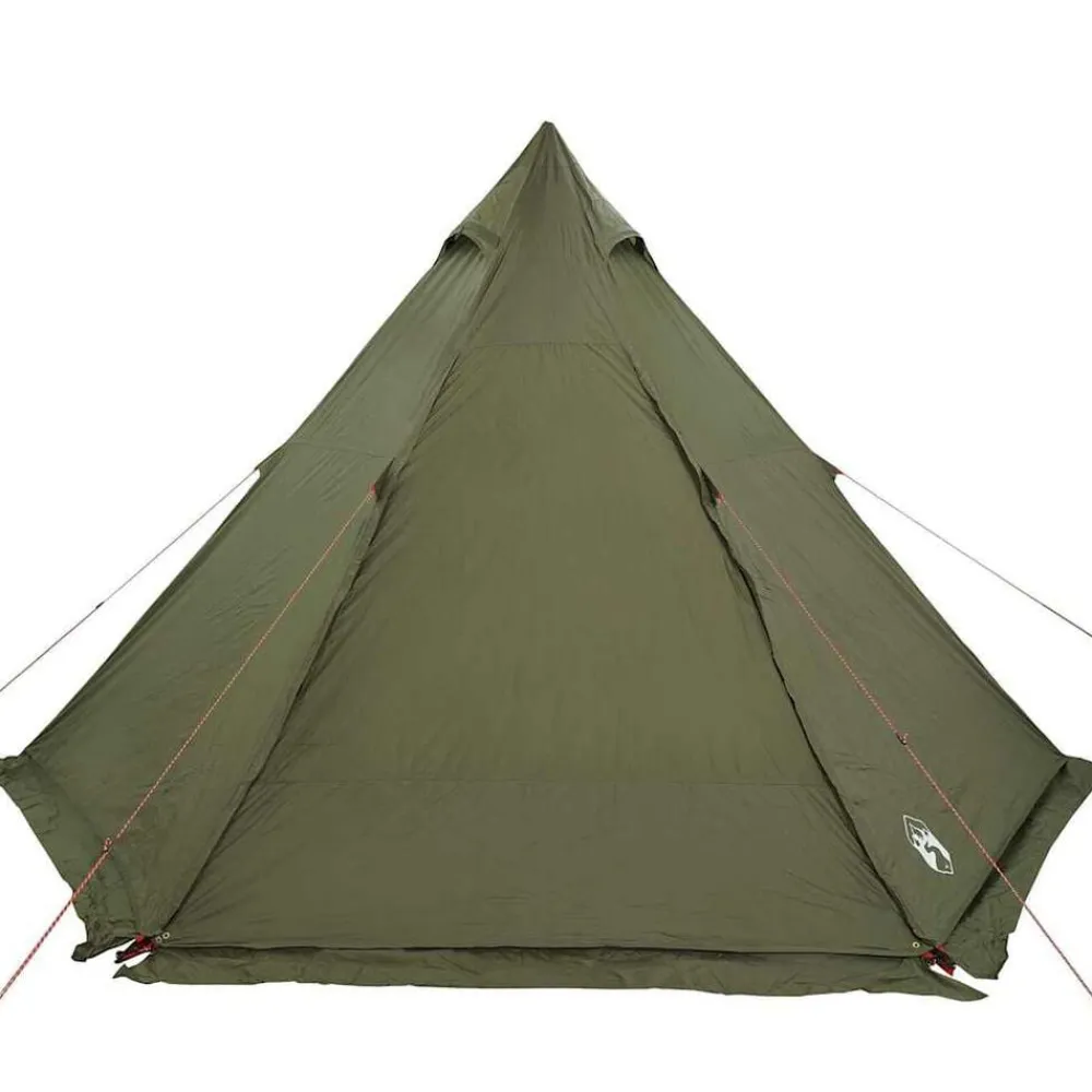 vidaXL Tienda campaña familiar tipi 6 personas impermeable Verde oliva Best