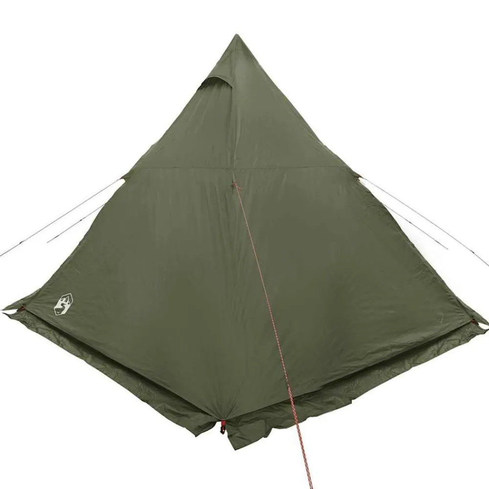 vidaXL Tienda campaña familiar tipi 6 personas impermeable Verde oliva Best