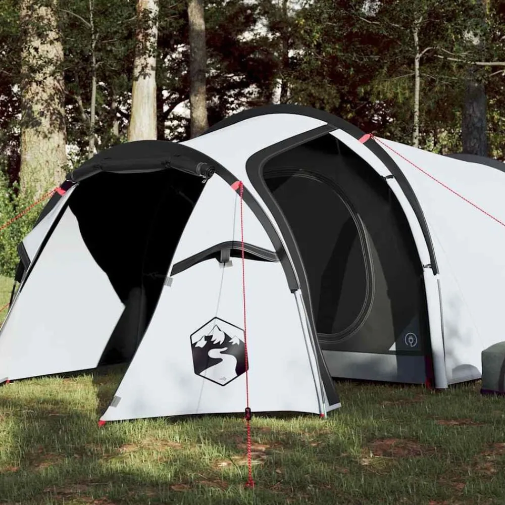 vidaXL Tienda campaña túnel 2 personas tela opaca impermeable blanco Blanco opaco Hot