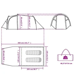 vidaXL Tienda campaña túnel 2 personas tela opaca impermeable blanco Blanco opaco Hot