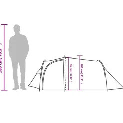 vidaXL Tienda campaña túnel 2 personas tela opaca impermeable blanco Blanco opaco Hot