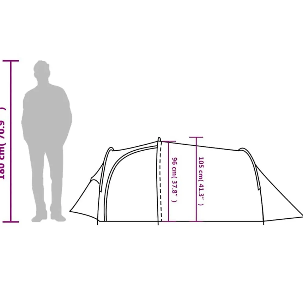 vidaXL Tienda campaña túnel 2 personas tela opaca impermeable blanco Blanco opaco Hot