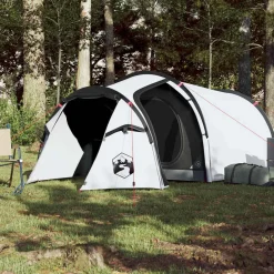 vidaXL Tienda campaña túnel 2 personas tela opaca impermeable blanco Blanco opaco Hot