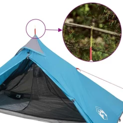 vidaXL Tienda colgante tipi para 1 persona impermeable Azul Hot