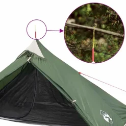 vidaXL Tienda colgante tipi para 1 persona impermeable Verde Outlet