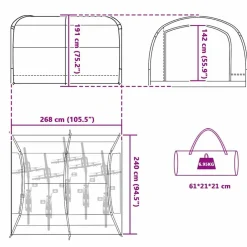 vidaXL Tienda con techo 268 x 240 x 191 cm Poliéster Verde Clearance