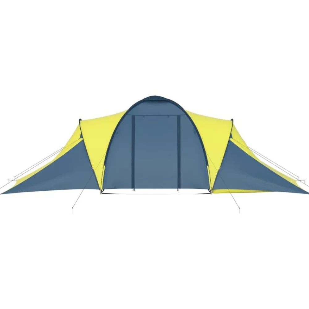 vidaXL Tienda de campaña 6 personas Azul y amarillo Discount