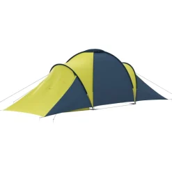 vidaXL Tienda de campaña 6 personas Azul y amarillo Discount