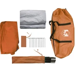 vidaXL Actividades Al Aire Libre-Tienda de campaña con porche 4 personas impermeable naranja