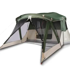 vidaXL Tienda de campaña con porche 4 personas impermeable Verde Clearance