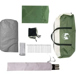 vidaXL Tienda de campaña con porche 4 personas impermeable Verde Clearance