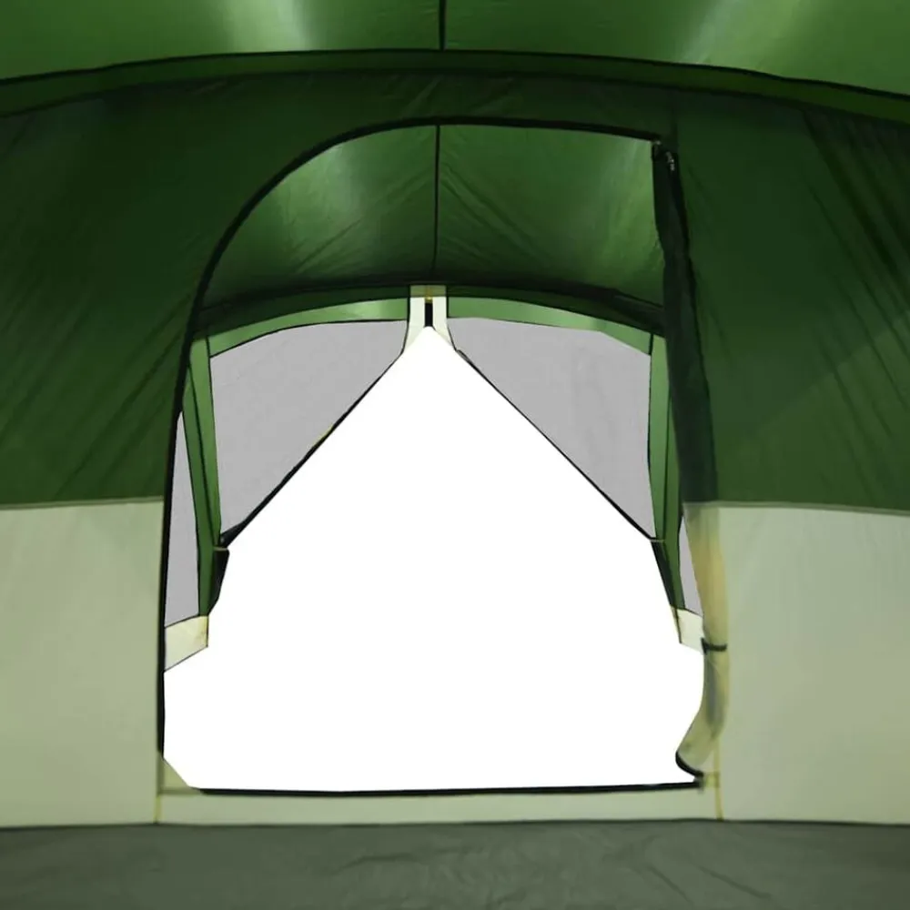 vidaXL Tienda de campaña con porche 4 personas impermeable Verde Clearance
