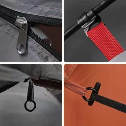 vidaXL Tienda de campaña con túnel 4 personas impermeable gris Naranja New