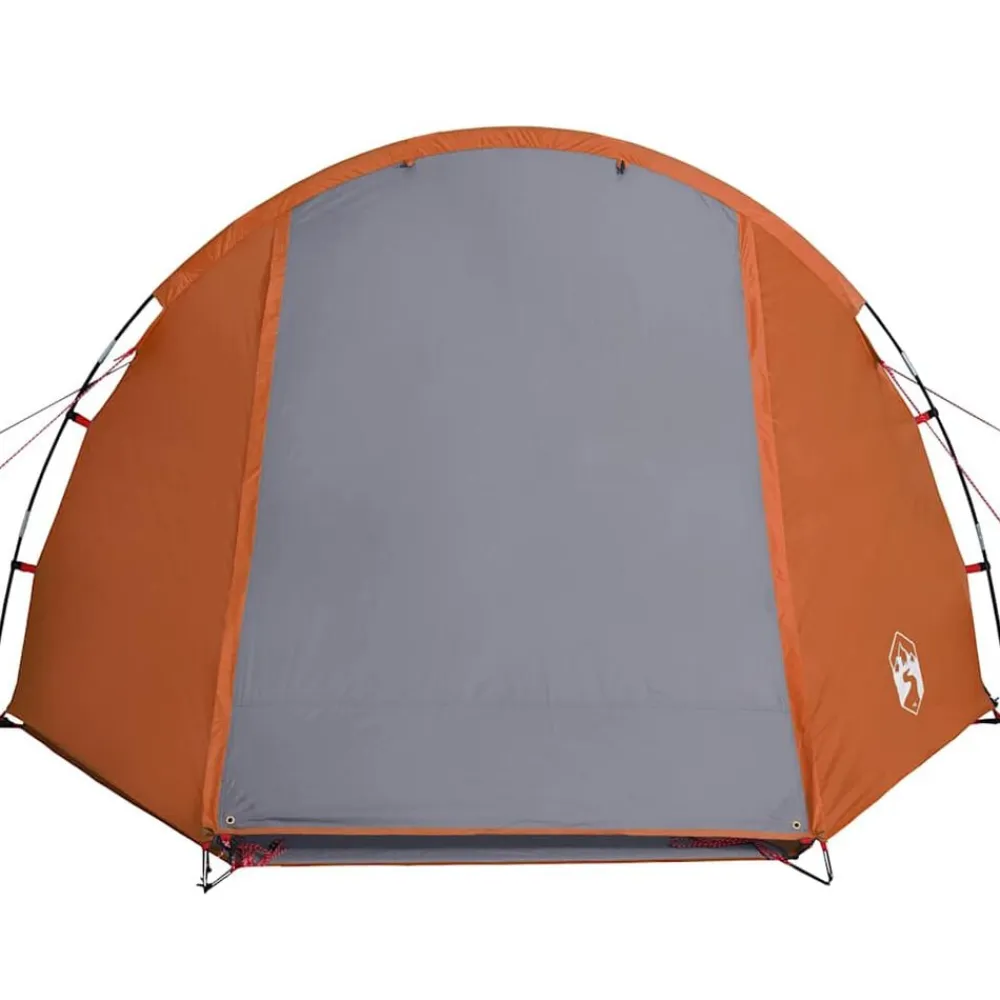 vidaXL Tienda de campaña con túnel 4 personas impermeable gris Naranja New