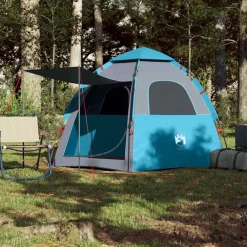 vidaXL Actividades Al Aire Libre-Tienda de campaña cabaña 4 personas apertura rápida