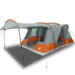 vidaXL Actividades Al Aire Libre-Tienda de campaña con túnel 5 personas impermeable gris naranja
