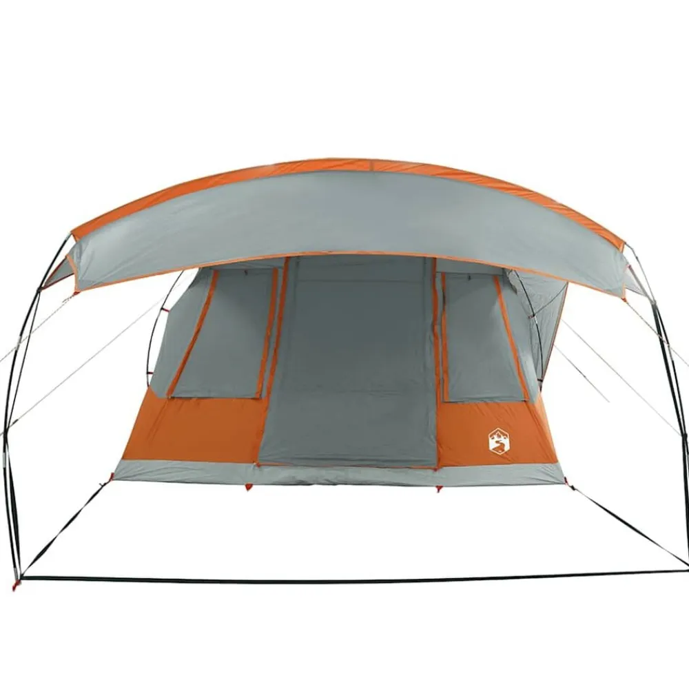 vidaXL Actividades Al Aire Libre-Tienda de campaña con túnel 5 personas impermeable gris naranja