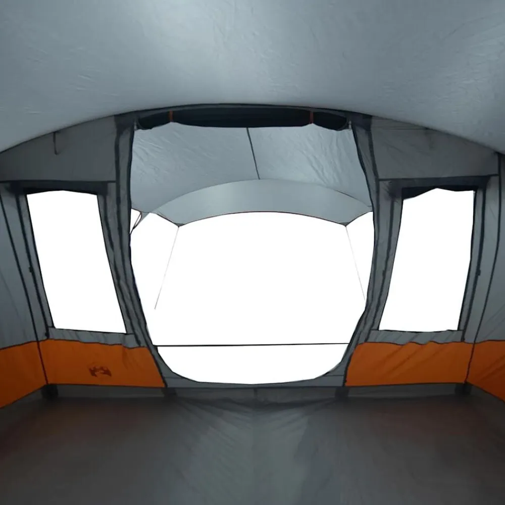 vidaXL Actividades Al Aire Libre-Tienda de campaña con túnel 5 personas impermeable gris naranja