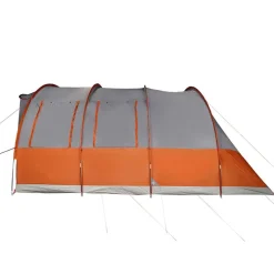 vidaXL Actividades Al Aire Libre-Tienda de campaña con túnel 5 personas impermeable gris naranja
