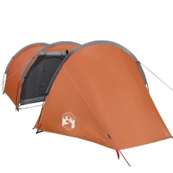 vidaXL Tienda de campaña con túnel para 4 personas impermeable naranja Gris Online