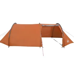 vidaXL Tienda de campaña con túnel para 4 personas impermeable naranja Gris Online