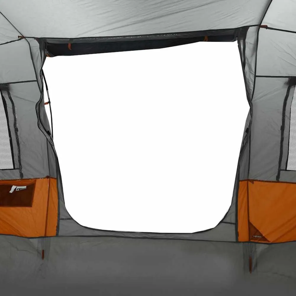 vidaXL Tienda de campaña con túnel 4 personas impermeable naranja Gris Outlet