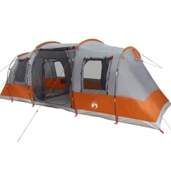 vidaXL Tienda de campaña con túnel 4 personas impermeable naranja Gris Outlet