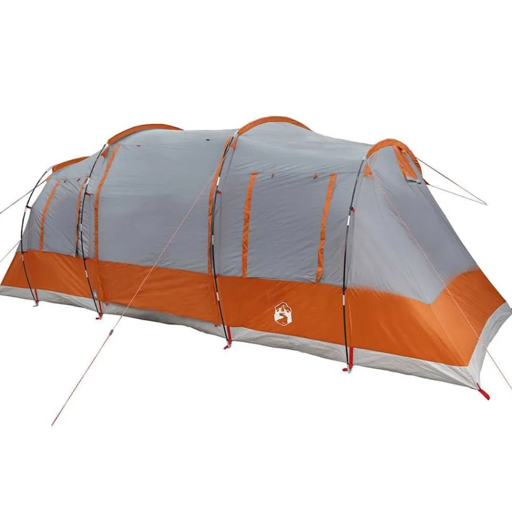vidaXL Tienda de campaña con túnel 4 personas impermeable naranja Gris Outlet