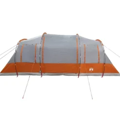 vidaXL Tienda de campaña con túnel 4 personas impermeable naranja Gris Outlet