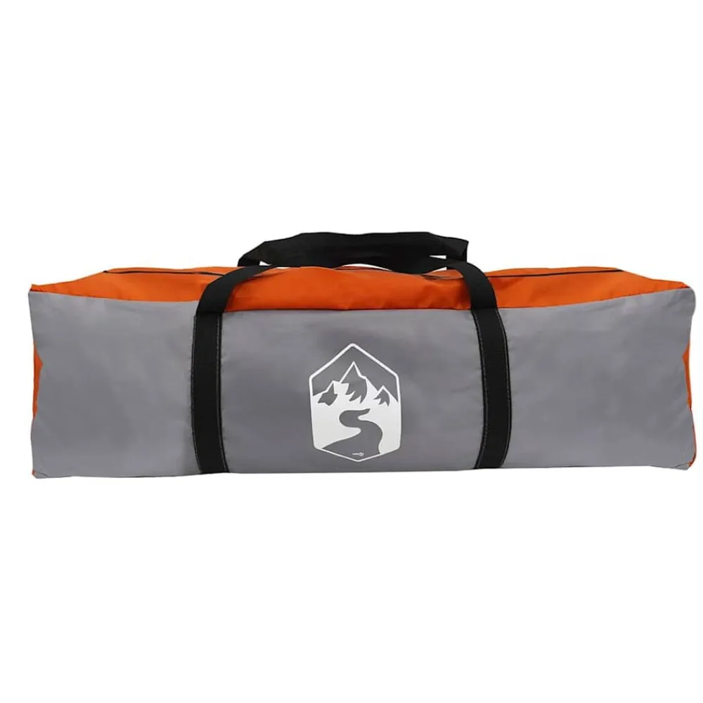 vidaXL Tienda de campaña con túnel 4 personas impermeable naranja Gris Outlet