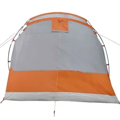 vidaXL Tienda de campaña con túnel 4 personas impermeable naranja Gris Outlet