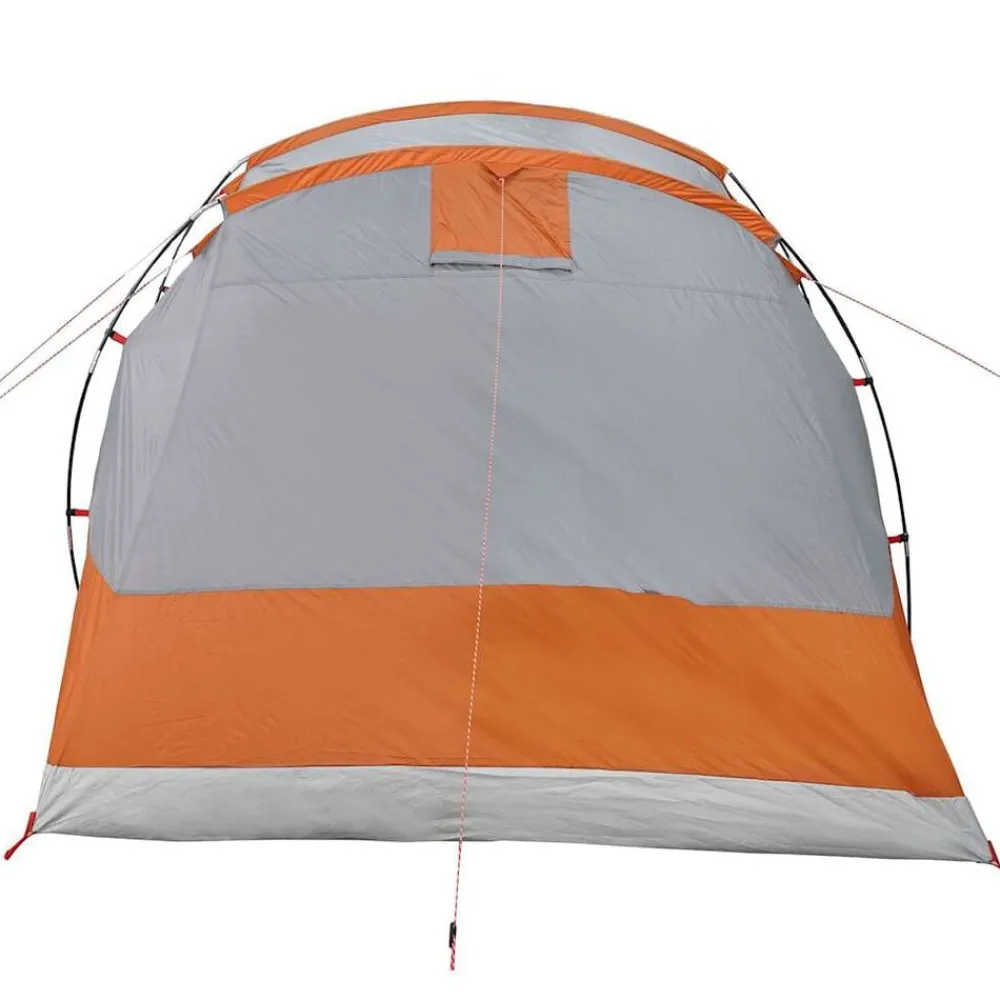 vidaXL Tienda de campaña con túnel 4 personas impermeable naranja Gris Outlet