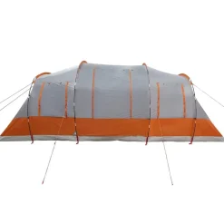 vidaXL Tienda de campaña con túnel 4 personas impermeable naranja Gris Outlet