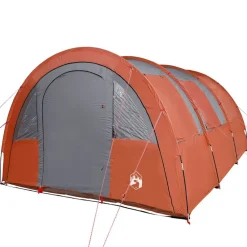 vidaXL Actividades Al Aire Libre-Tienda de campaña con túnel 4 personas impermeable naranja