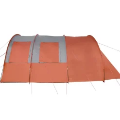 vidaXL Actividades Al Aire Libre-Tienda de campaña con túnel 4 personas impermeable naranja
