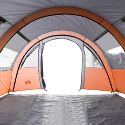 vidaXL Actividades Al Aire Libre-Tienda de campaña con túnel 4 personas impermeable naranja
