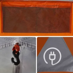 vidaXL Actividades Al Aire Libre-Tienda de campaña de coche 4 personas impermeable gris-naranja