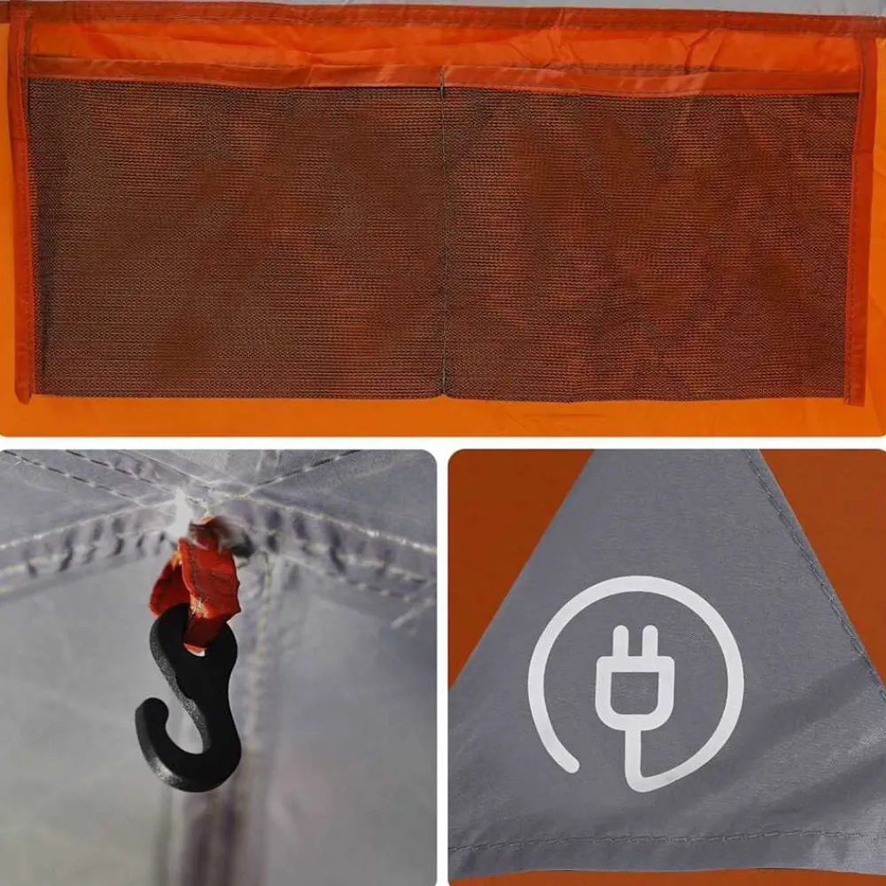 vidaXL Actividades Al Aire Libre-Tienda de campaña de coche 4 personas impermeable gris-naranja